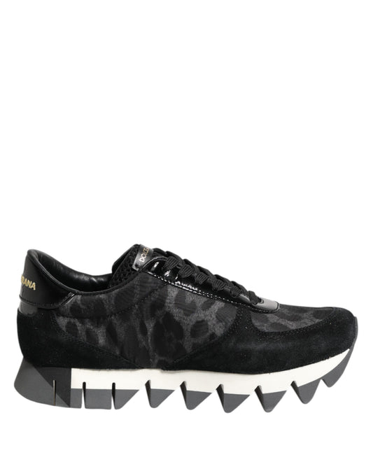 Baskets basses Dolce &amp; Gabbana à imprimé léopard noir et gris