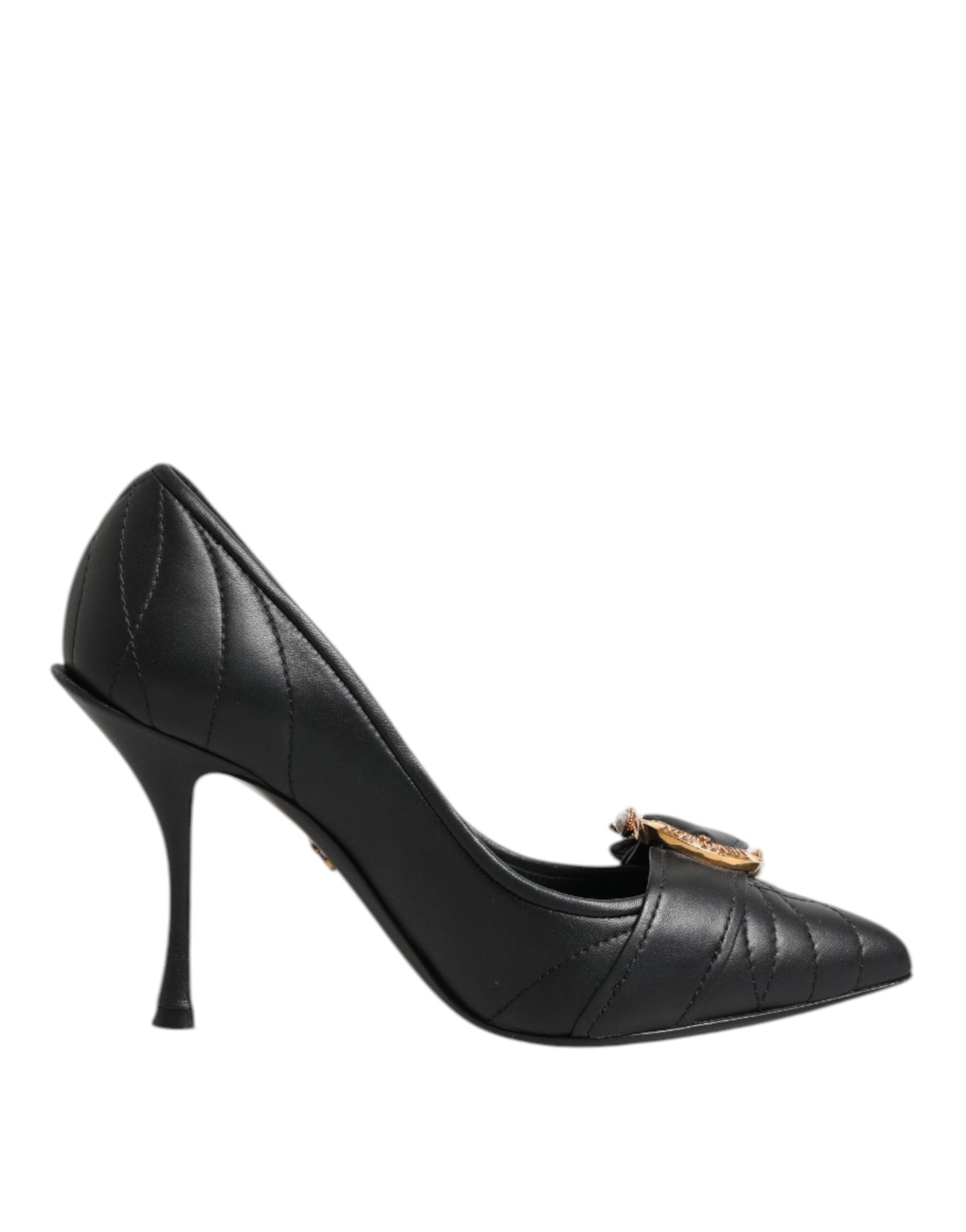 Escarpins à talons en cuir noir Dolce &amp; Gabbana Devotion