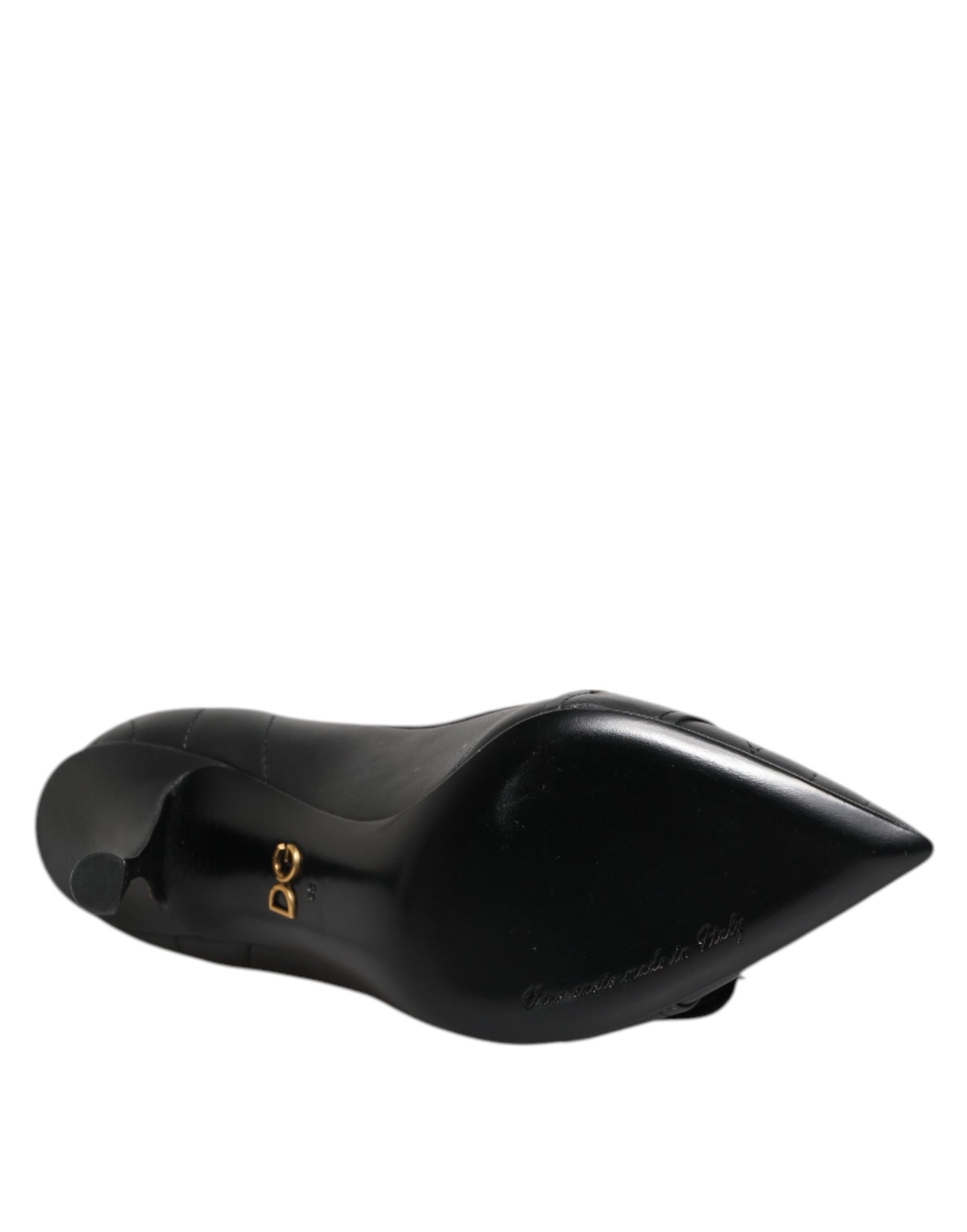 Escarpins à talons en cuir noir Dolce &amp; Gabbana Devotion