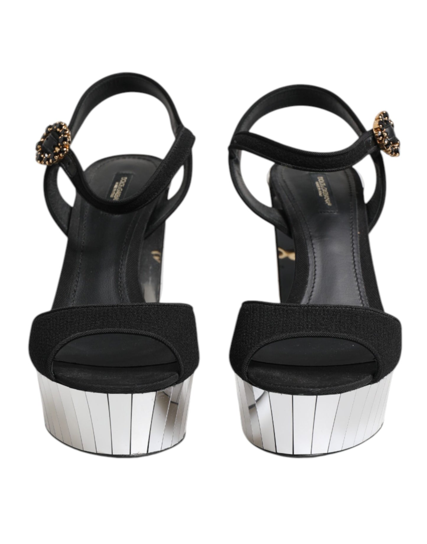 Sandales Keira à bride cheville en cristal noir Dolce &amp; Gabbana