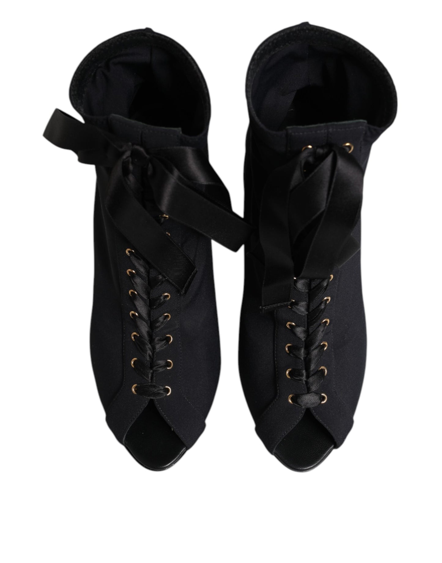 Chaussures à lacets et talons aiguilles noirs Dolce &amp; Gabbana