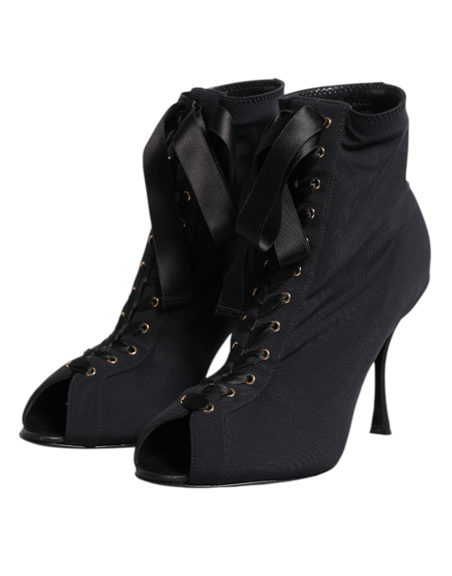 Chaussures à lacets et talons aiguilles noirs Dolce &amp; Gabbana