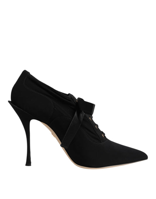 Escarpins à talons aiguilles noirs à lacets Dolce &amp; Gabbana