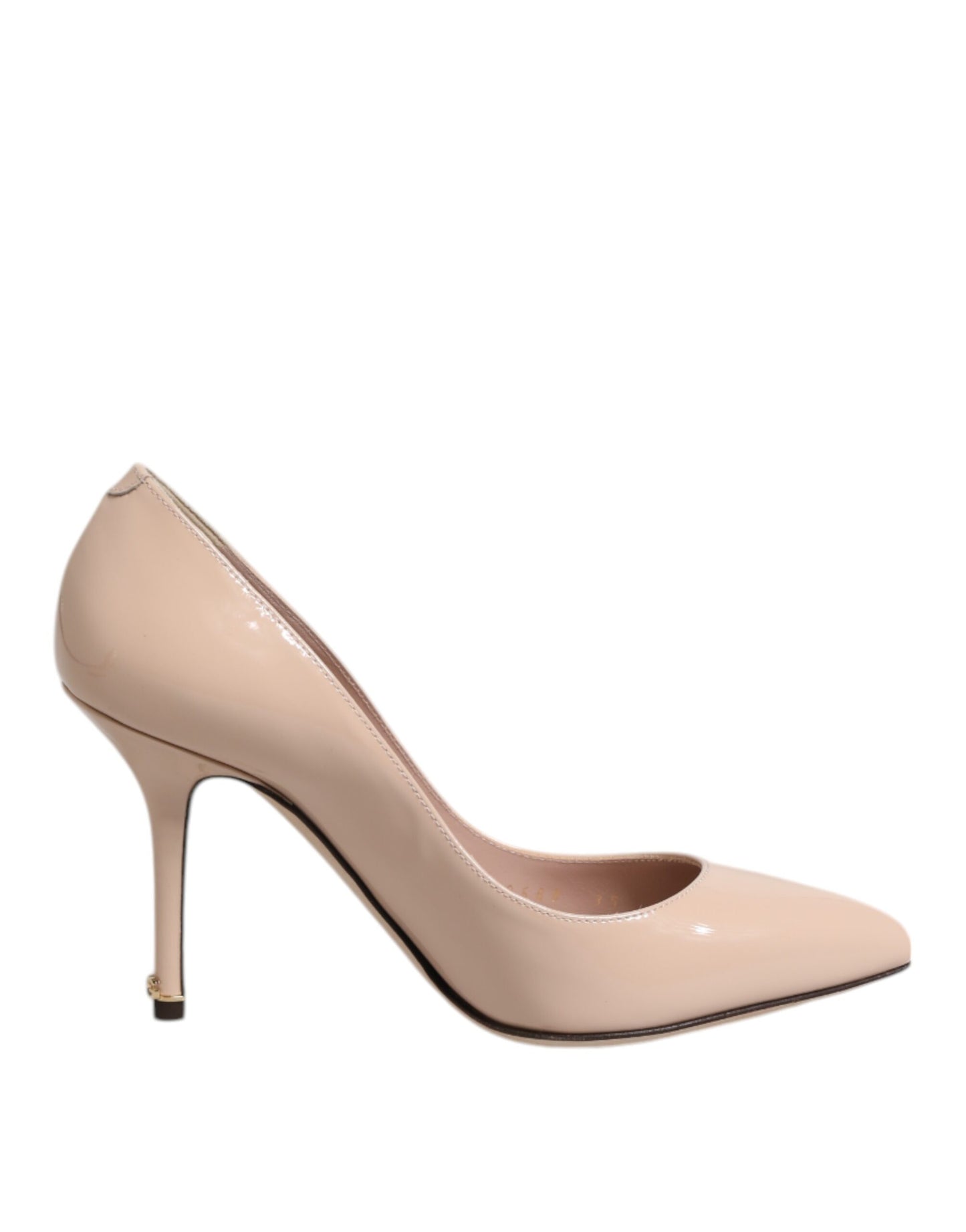 Escarpins à talons aiguilles en cuir verni beige Dolce &amp; Gabbana