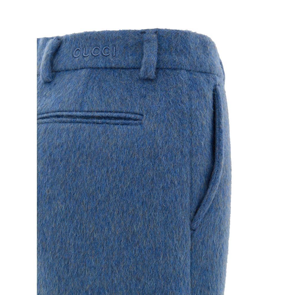 Blaue Wollshorts von Gucci