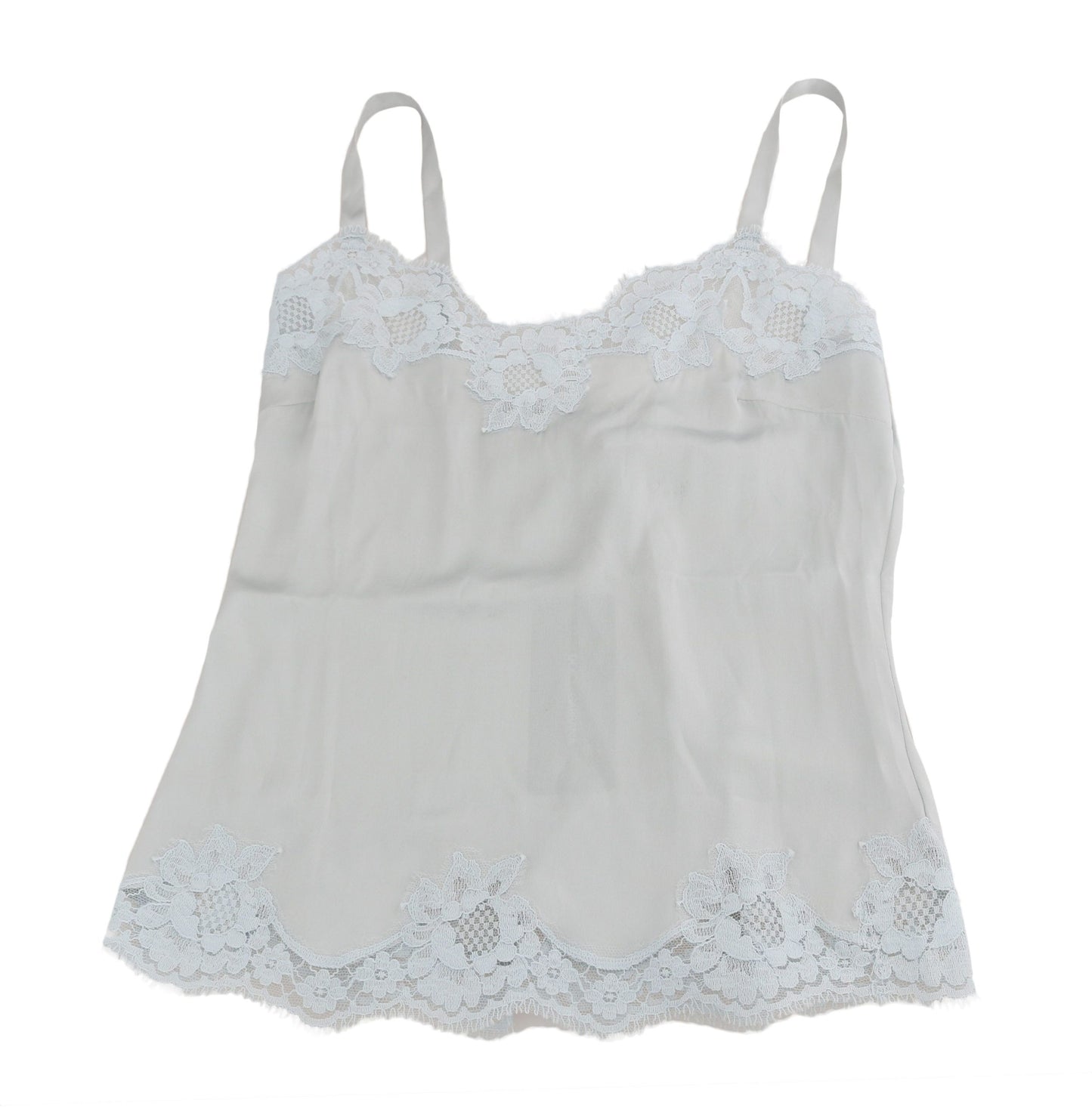 Robe en dentelle de soie verte Dolce &amp; Gabbana Lingerie Chemisole