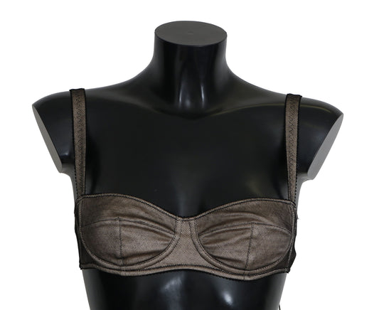 Dolce &amp; Gabbana – Braune, gepolsterte Balconette-BH-Unterwäsche „Regg“