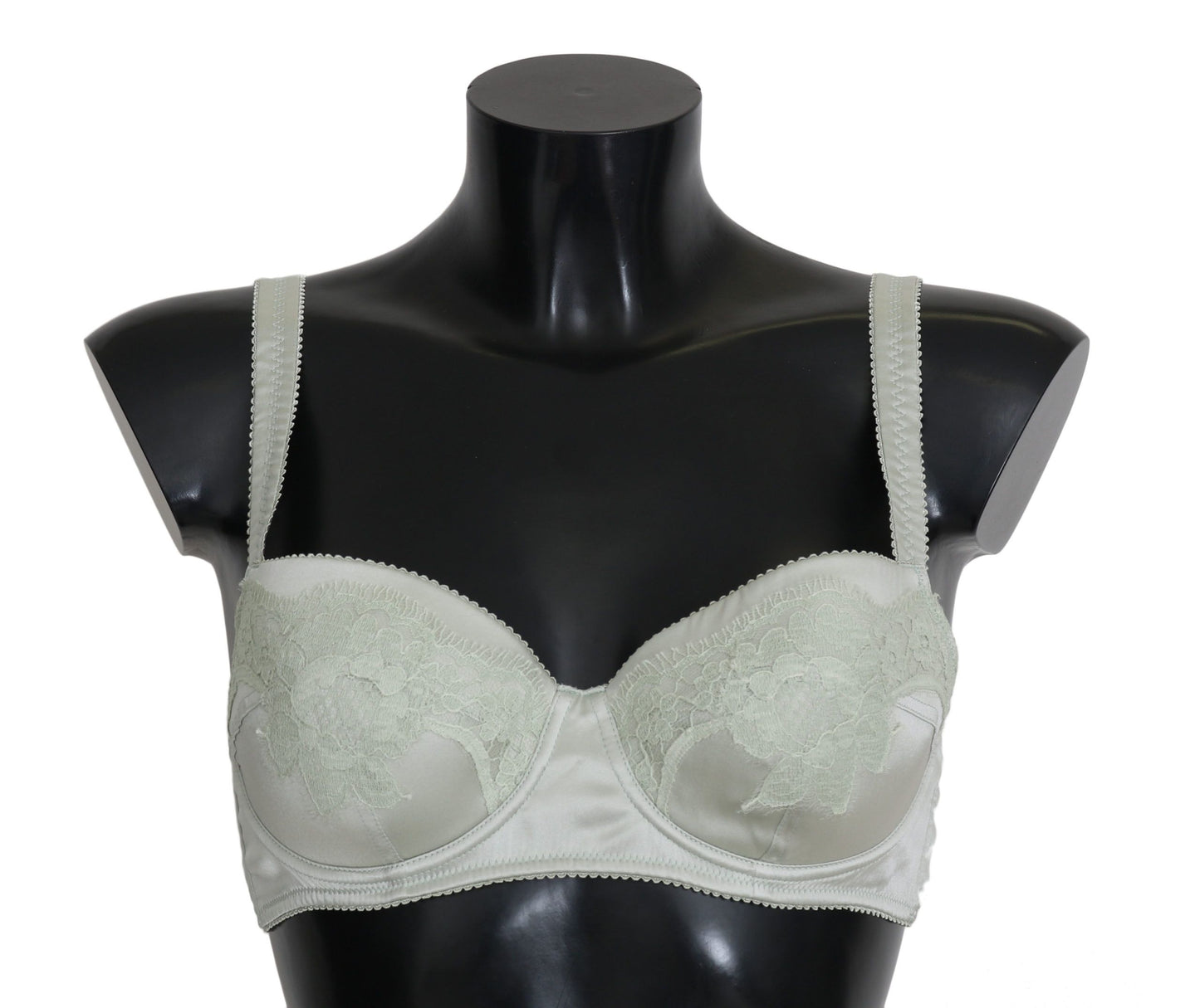 Soutien-gorge balconnet vert Dolce &amp; Gabbana, sous-vêtements en dentelle florale