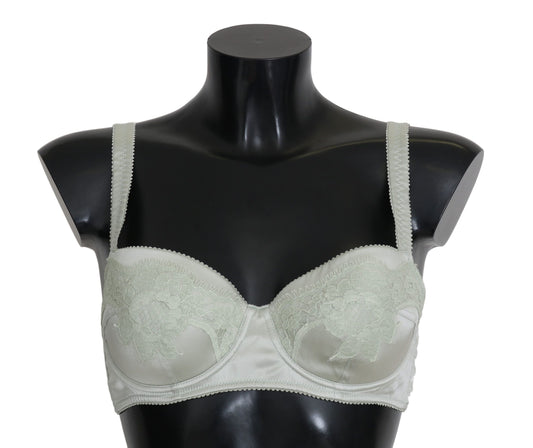 Soutien-gorge balconnet vert Dolce &amp; Gabbana, sous-vêtements en dentelle florale