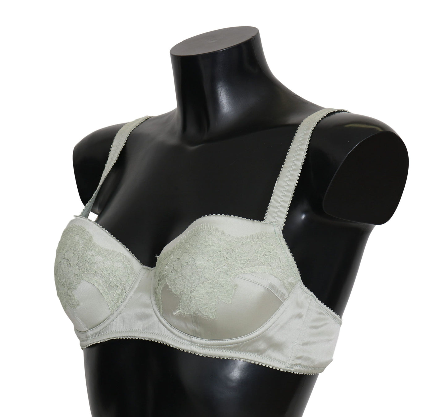 Soutien-gorge balconnet vert Dolce &amp; Gabbana, sous-vêtements en dentelle florale