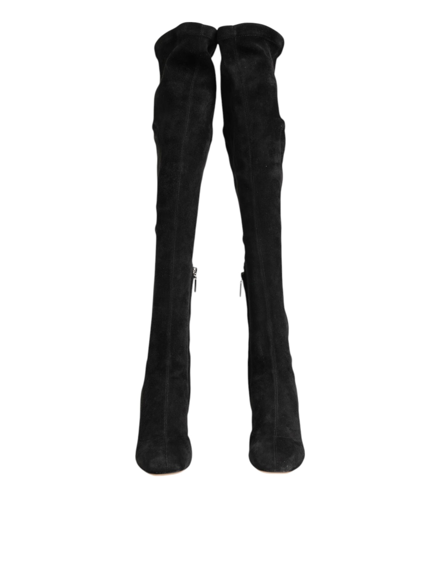 Bottes hautes en daim noir Dolce &amp; Gabbana