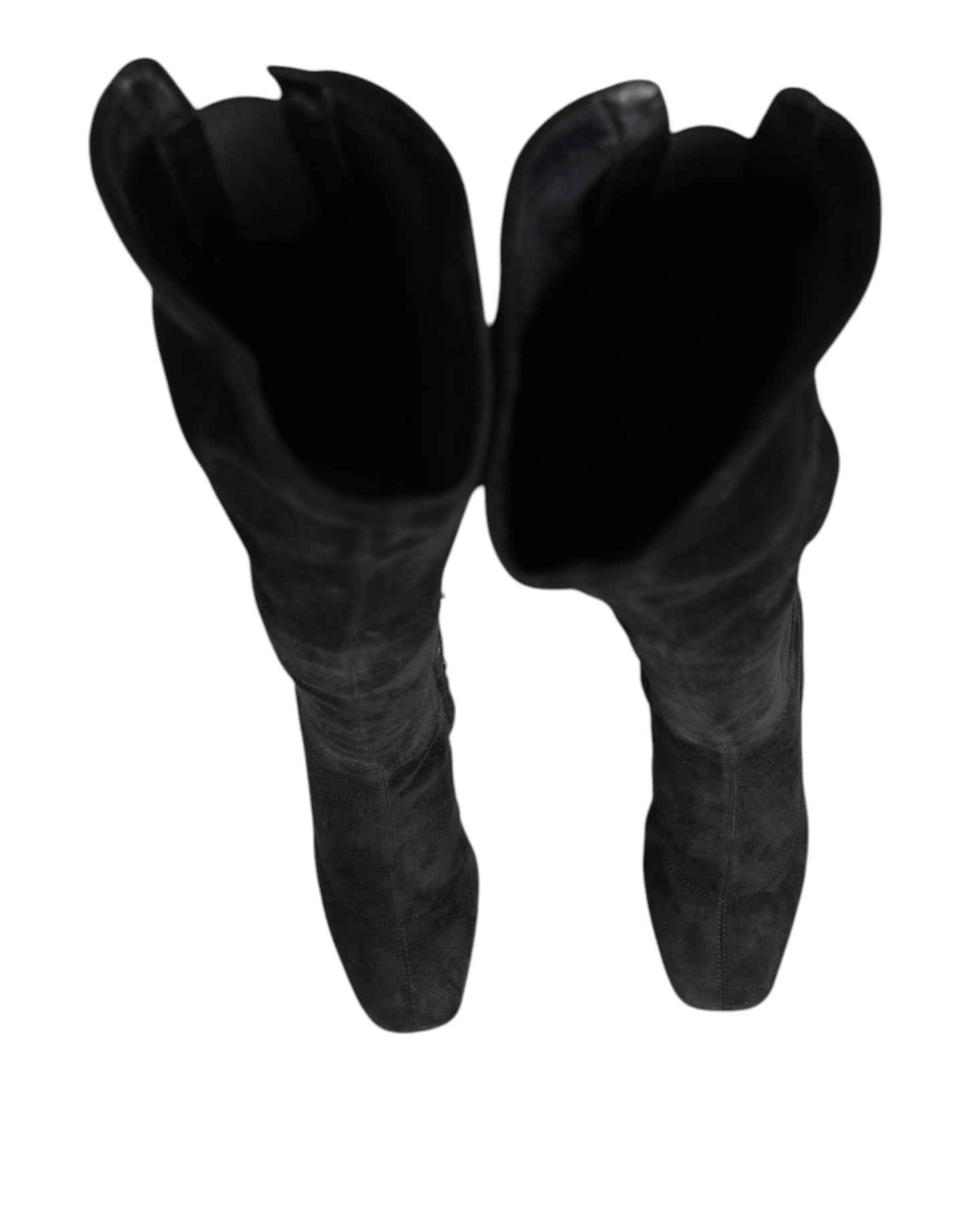 Bottes hautes en daim noir Dolce &amp; Gabbana