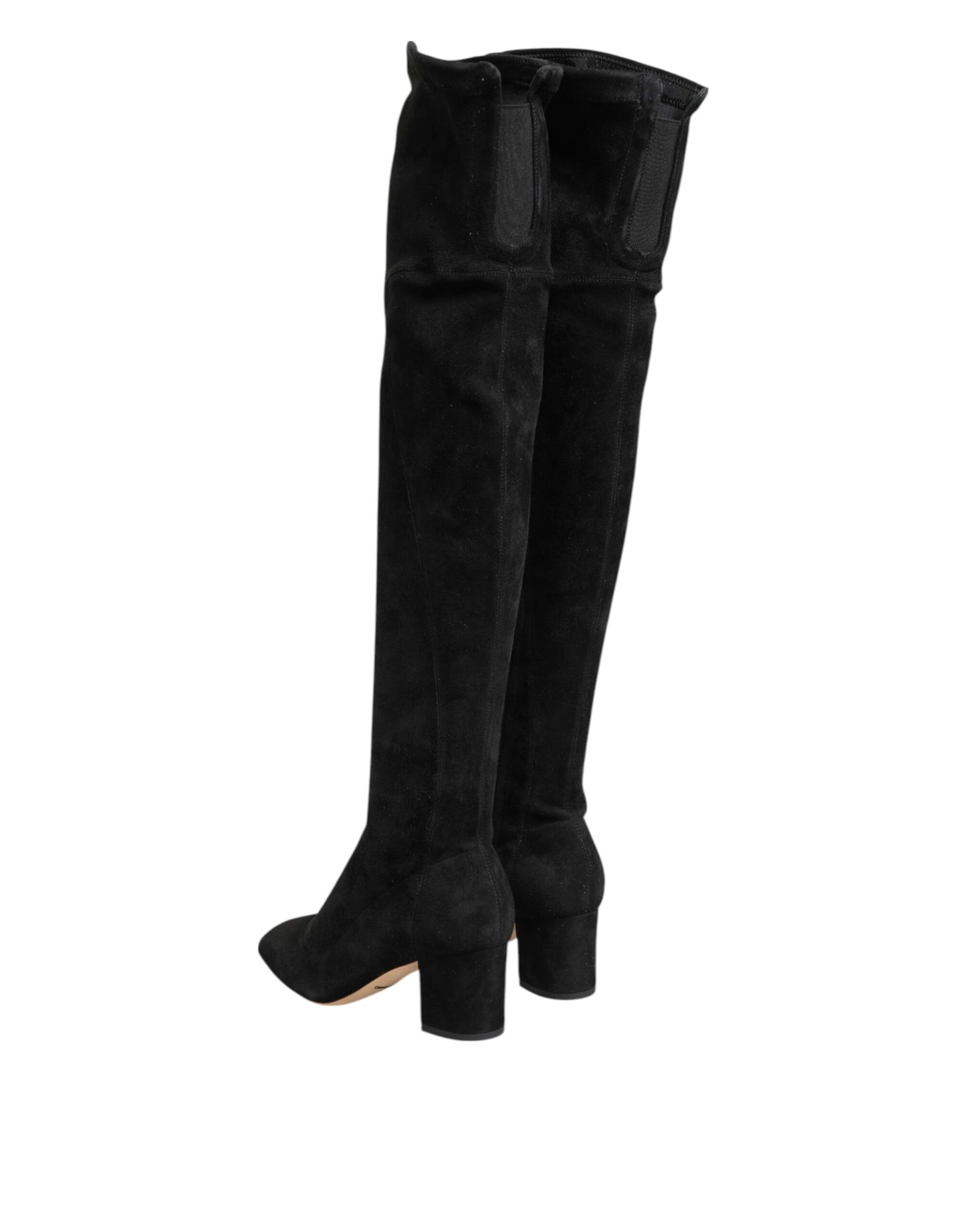 Bottes hautes en daim noir Dolce &amp; Gabbana