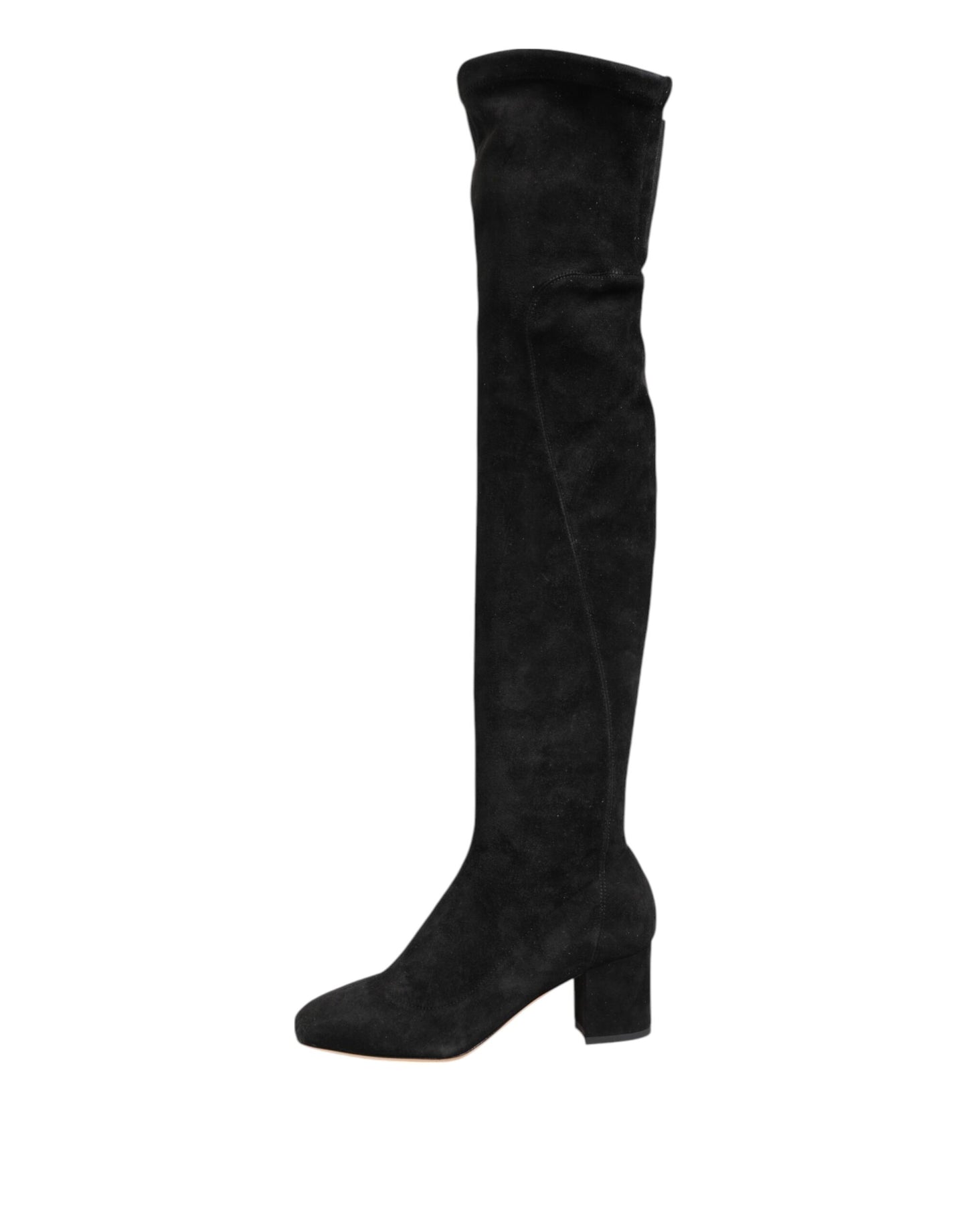 Bottes hautes en daim noir Dolce &amp; Gabbana