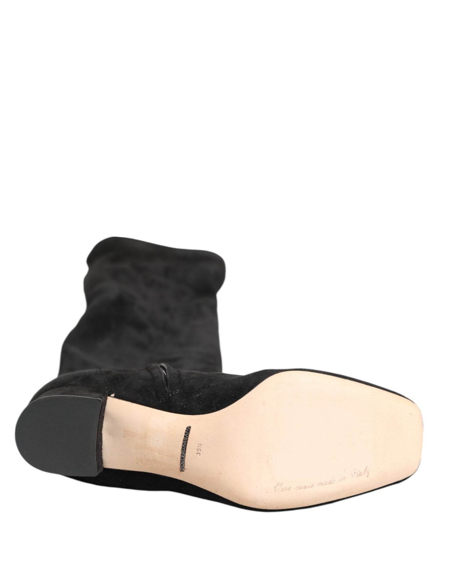 Bottes hautes en daim noir Dolce &amp; Gabbana