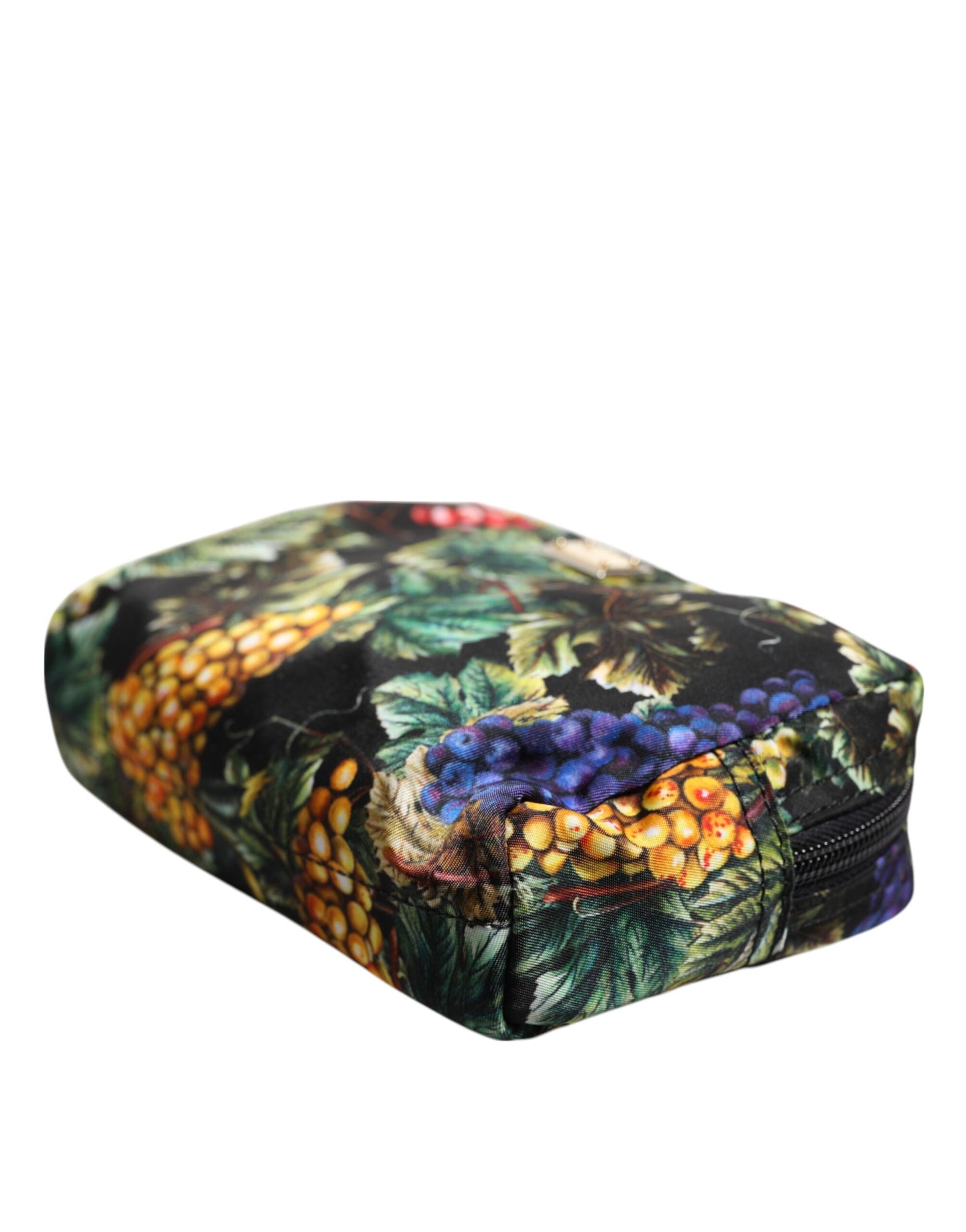 Dolce &amp; Gabbana Clutch mit mehrfarbigem Traubendruck und Logo-Plakette