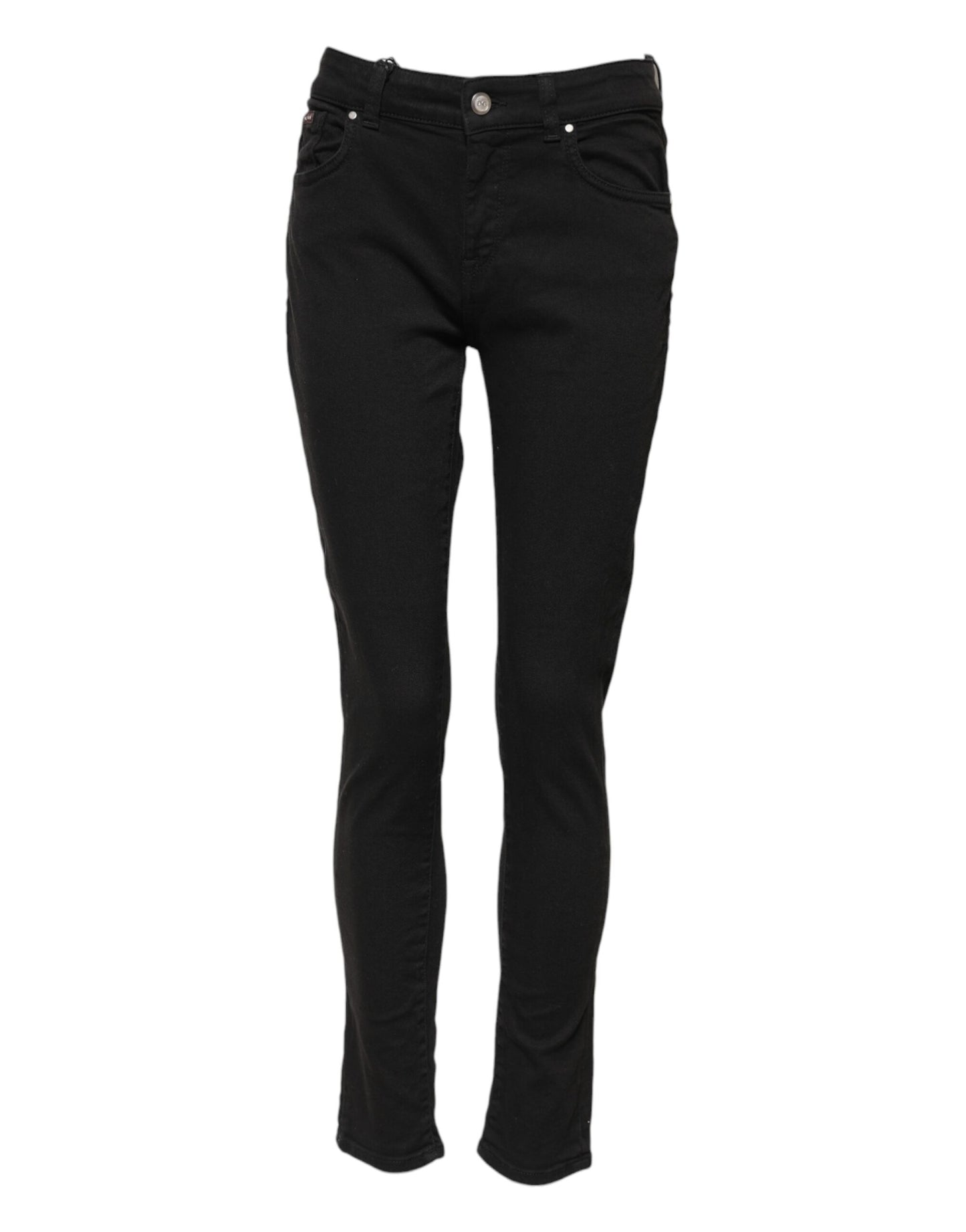 Jean skinny taille moyenne en coton noir Dolce &amp; Gabbana 