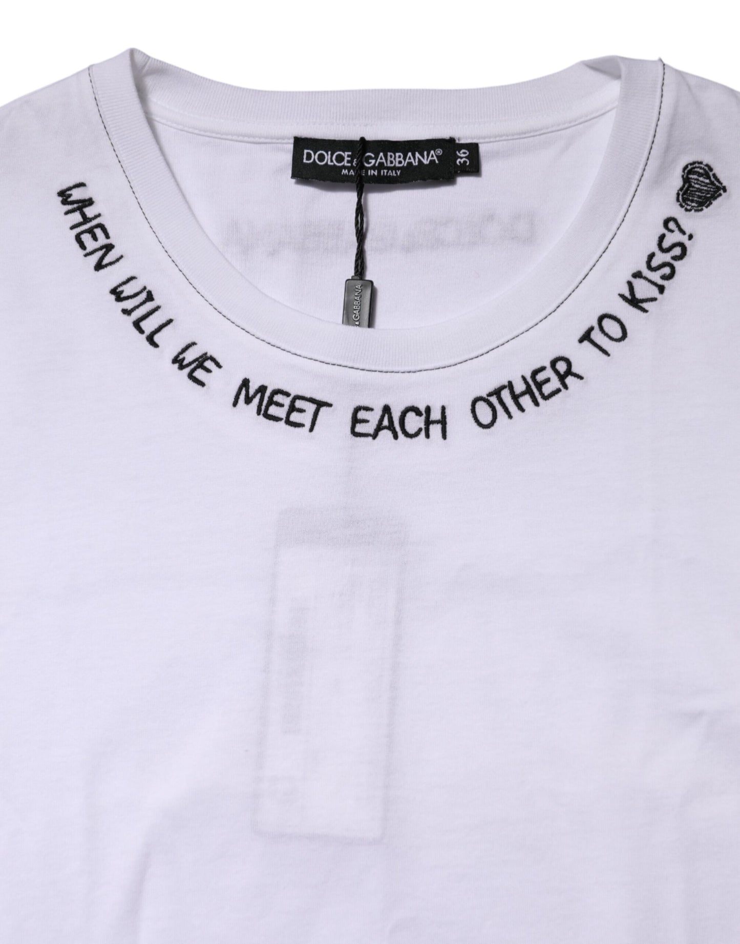 Dolce &amp; Gabbana – Ärmelloses Tank-T-Shirt aus weißer Baumwolle mit Aufdruck