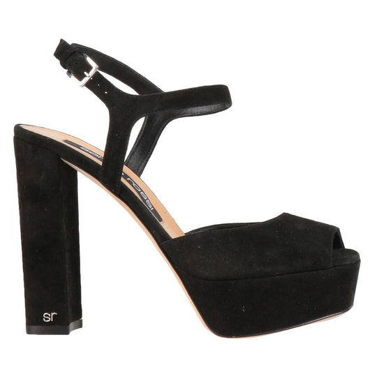 Sandale en velours noir Sergio Rossi