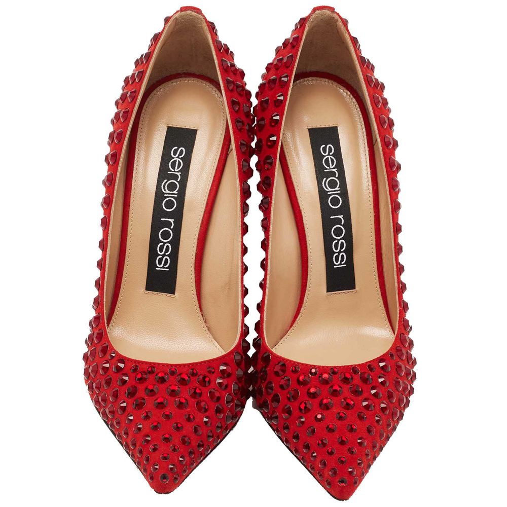Escarpin en cuir de veau rouge Sergio Rossi