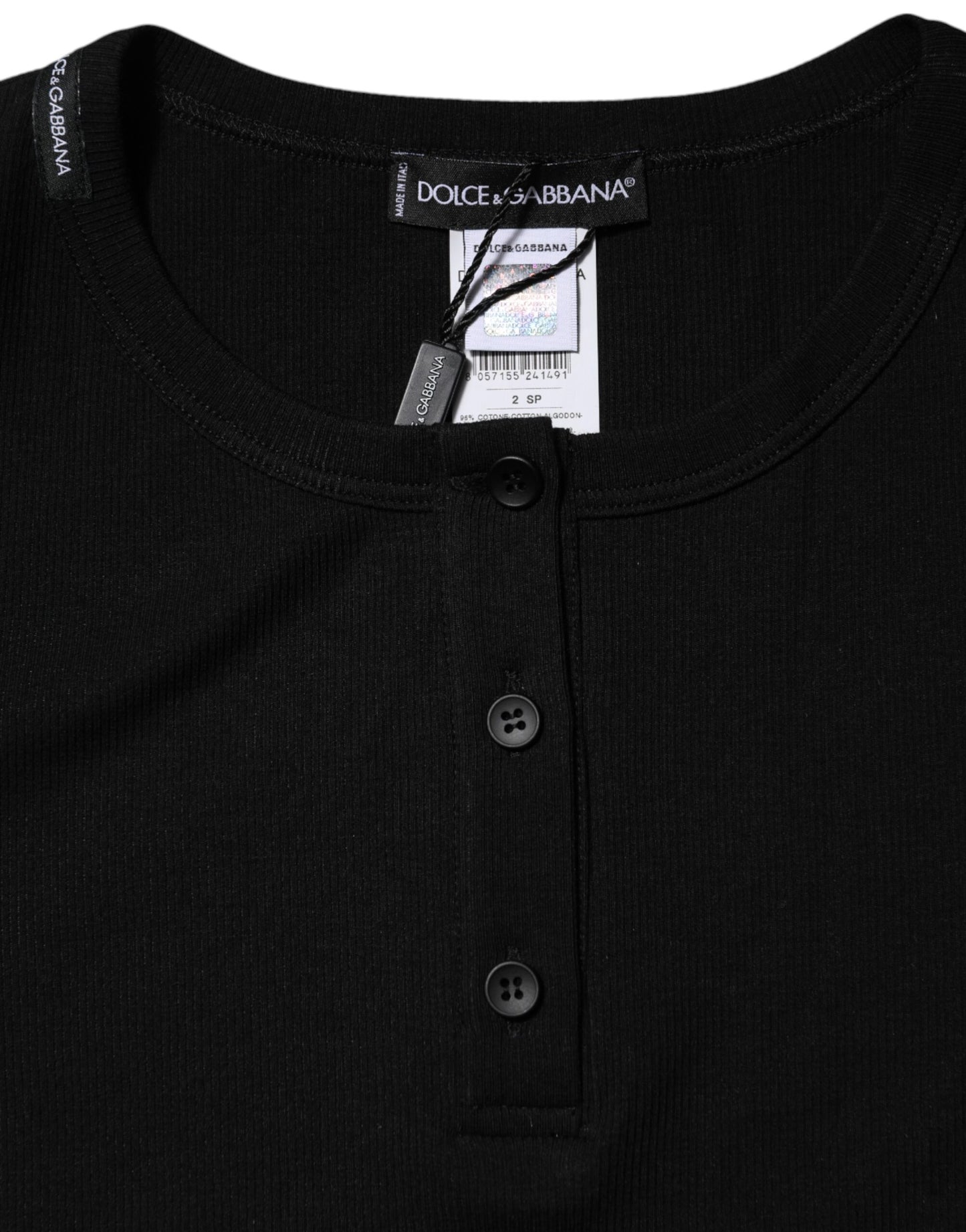 T-shirt à manches courtes en coton noir Dolce &amp; Gabbana