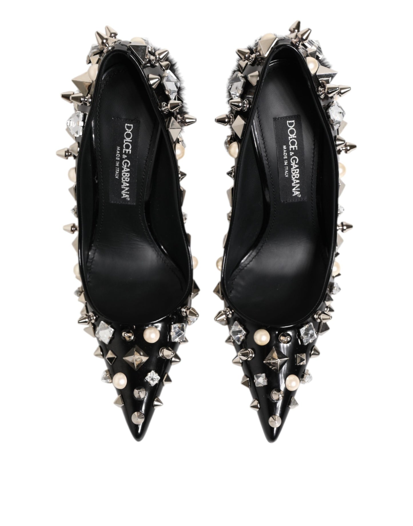 Escarpins à talons aiguilles Dolce &amp; Gabbana à clous et cristaux noirs