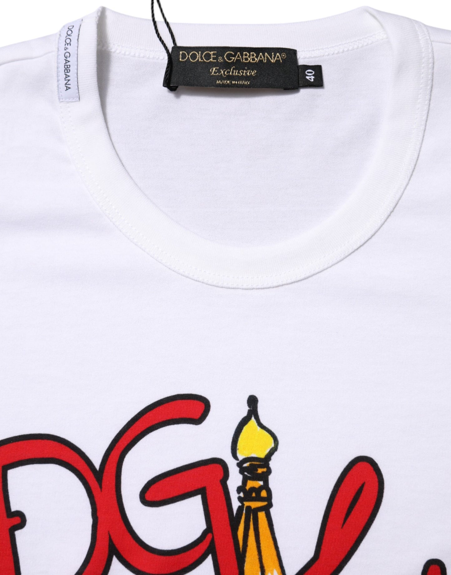 T-shirt ras du cou en coton blanc Dolce &amp; Gabbana DG Loves Moscow