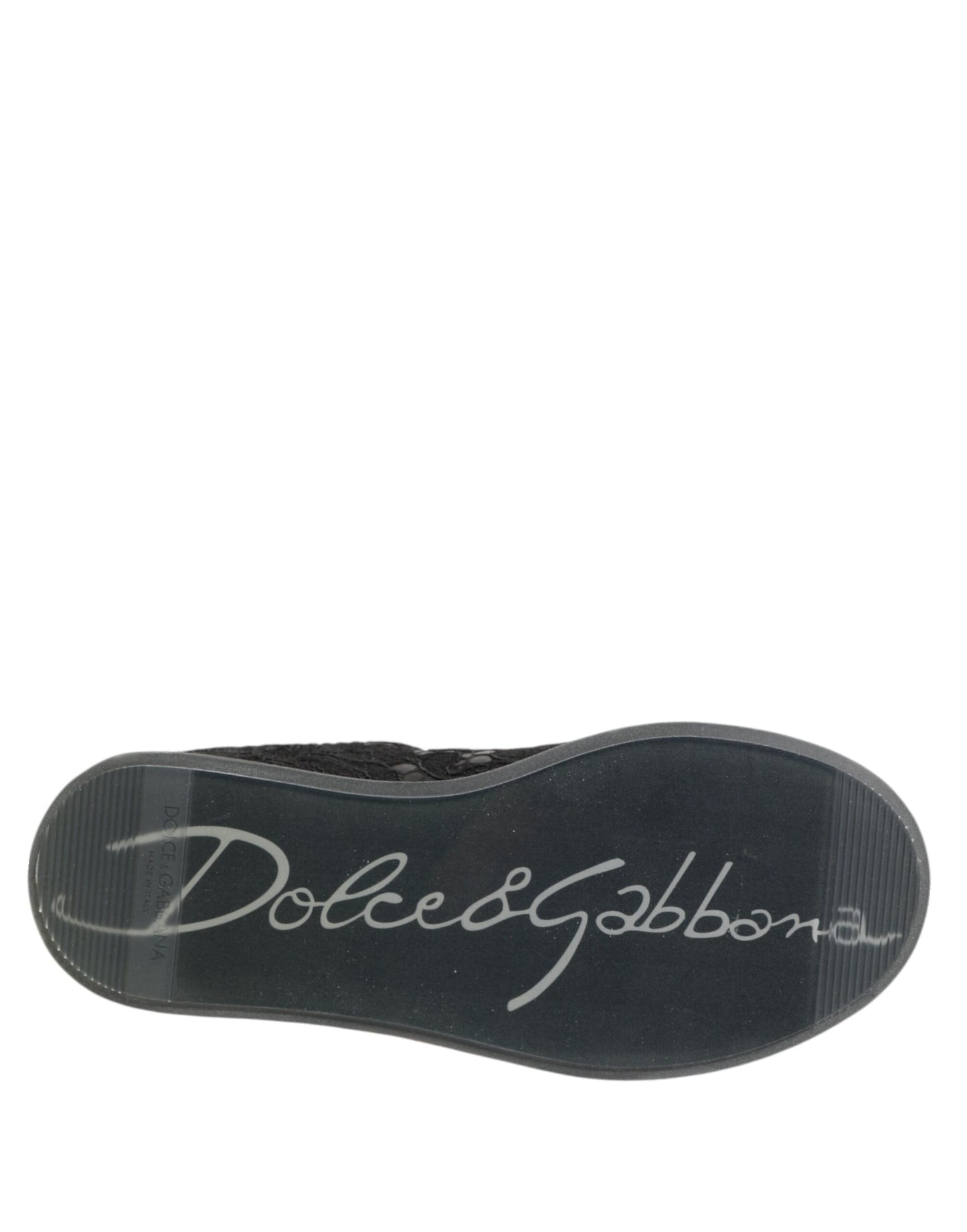 Baskets basses noires en dentelle florale Dolce &amp; Gabbana