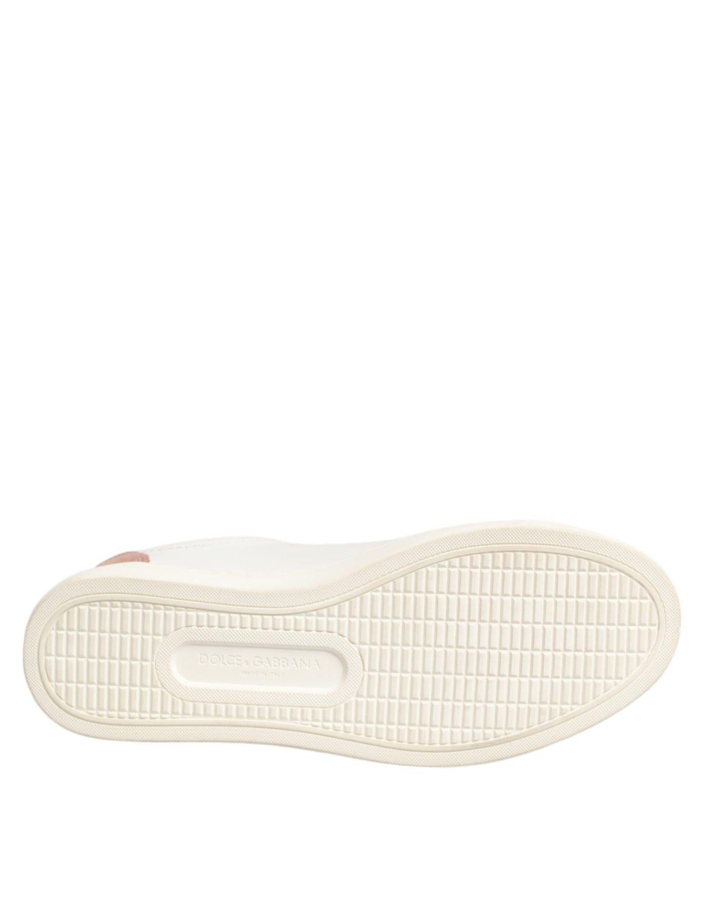 Dolce &amp; Gabbana Weiß Rosa Leder Low Top Sneakers Schuhe