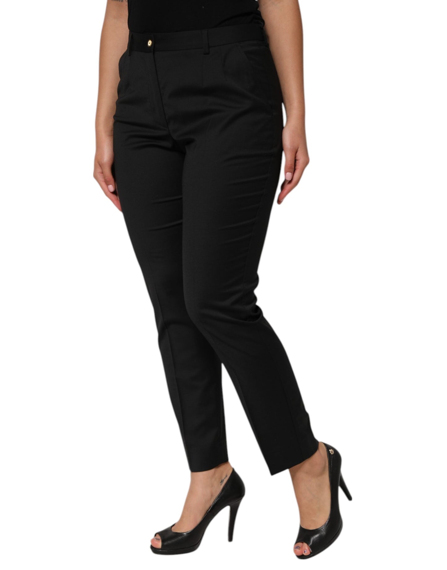 Pantalon fuselé en polyester noir Dolce &amp; Gabbana pour femme