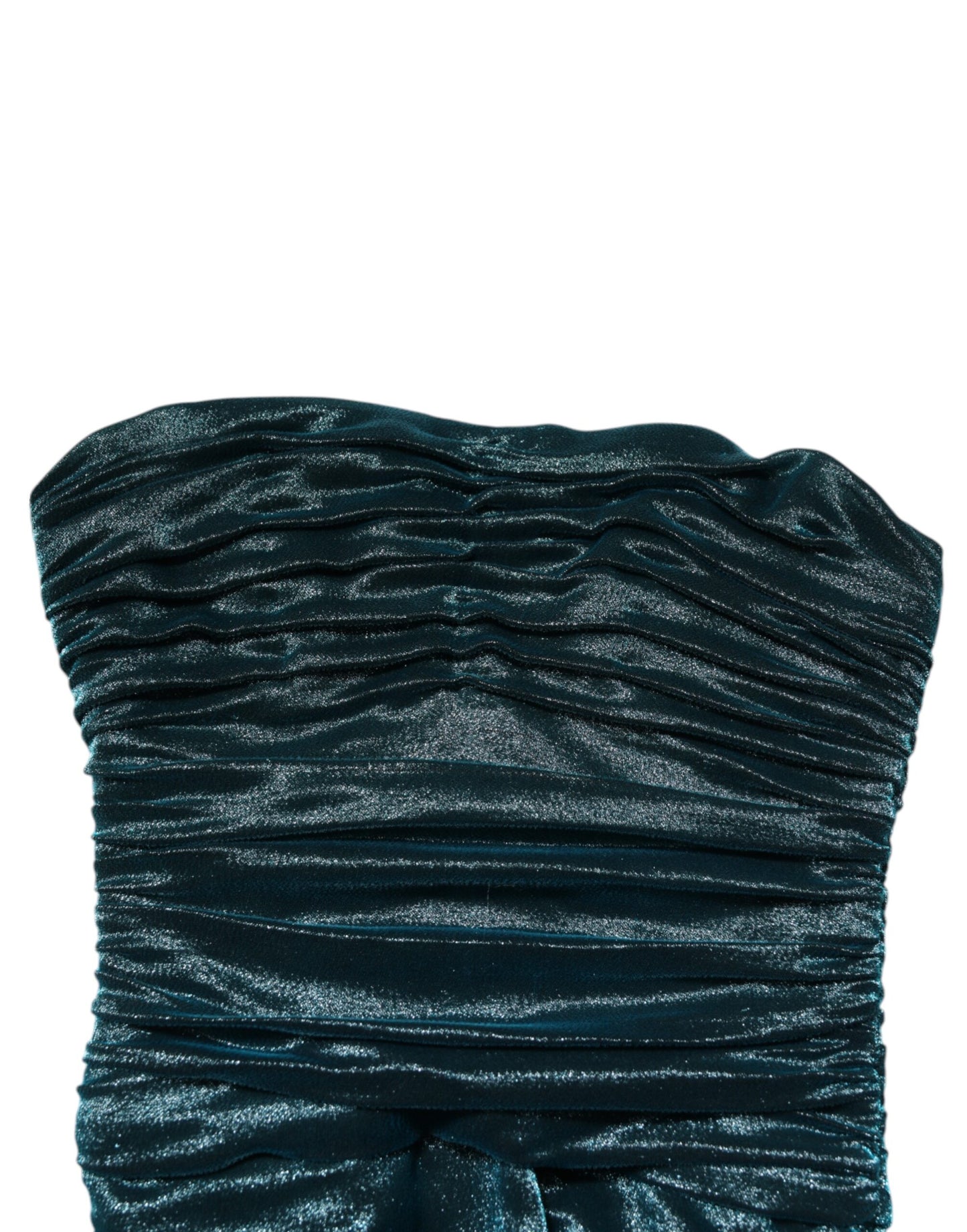 Robe bustier ajustée en satin de soie vert Dolce &amp; Gabbana