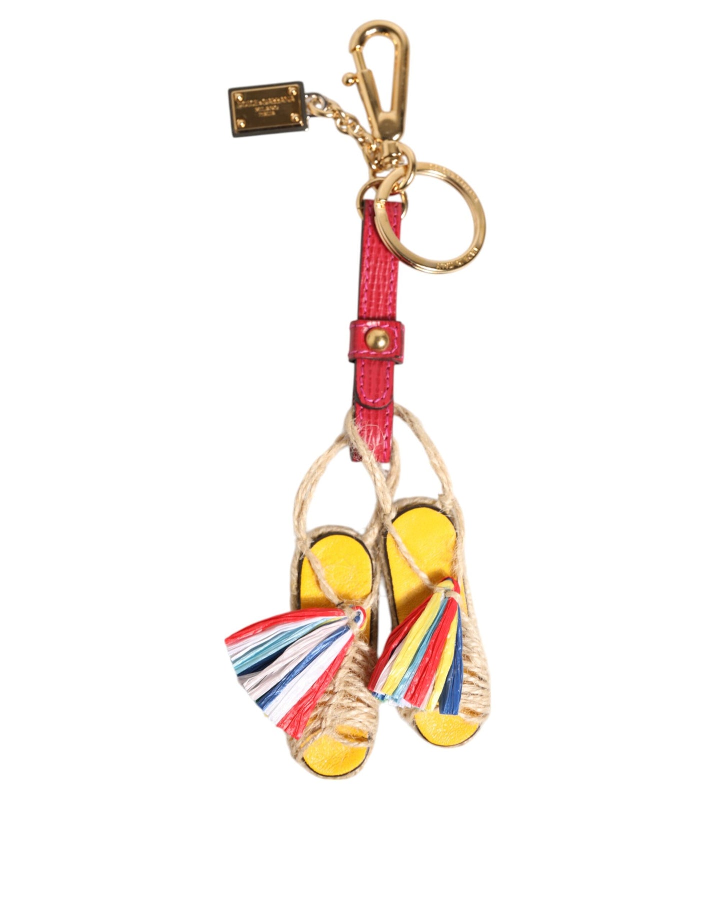 Porte-clés Dolce &amp; Gabbana rouge et jaune style mini espadrille
