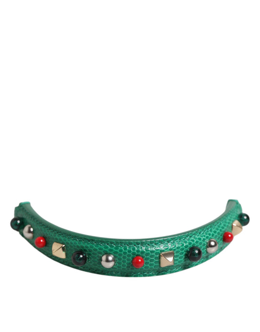 Bandoulière pour sac à main Dolce &amp; Gabbana en cuir vert orné