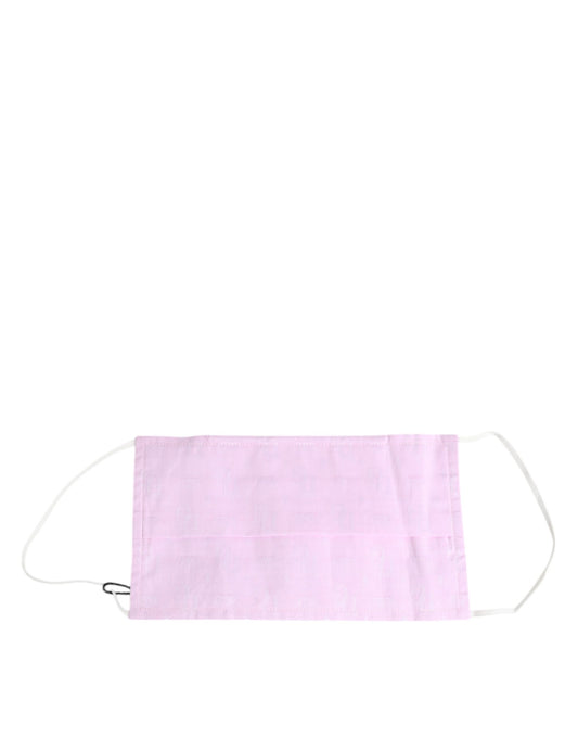 Masque facial élastique en coton rose avec logo Dolce &amp; Gabbana