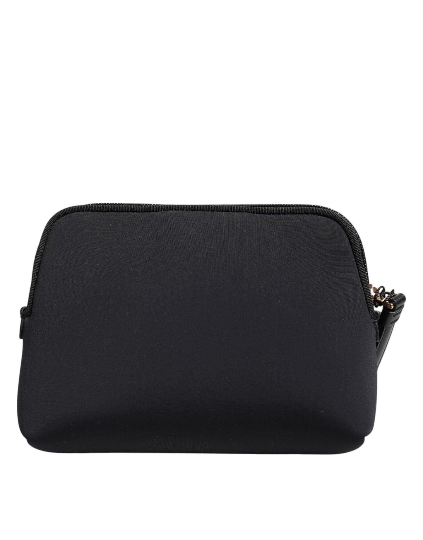 Pochette zippée Dolce &amp; Gabbana en nylon noir uni avec logo DG