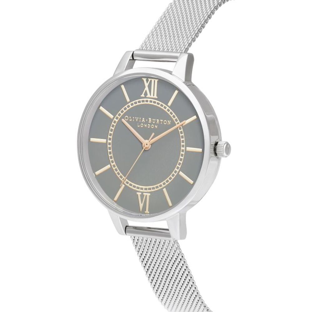 Olivia Burton Silver Stainless Steel Dress Watch
