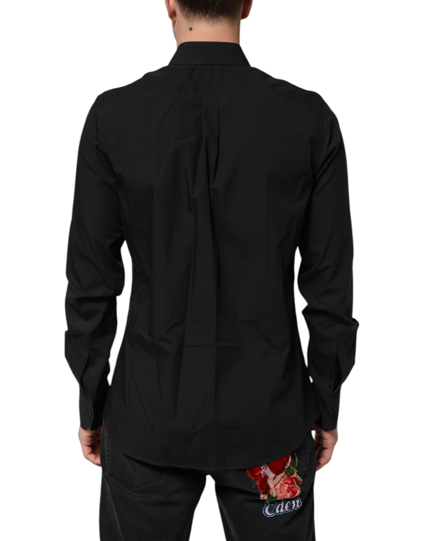 Dolce & Gabbana Black MARTINI Slim Fit Dress Formal Men Shirt
