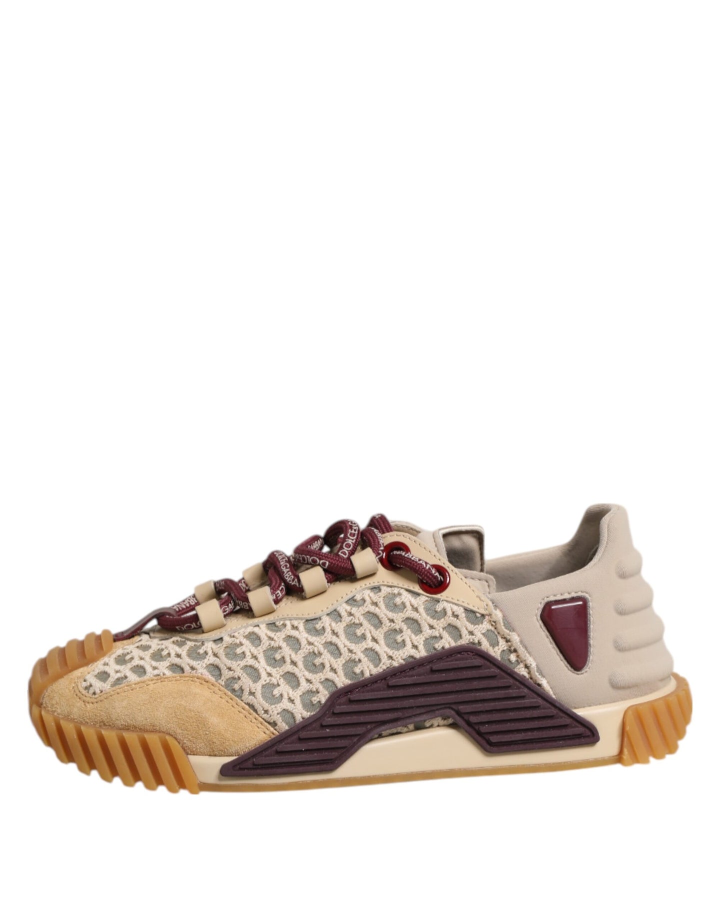 Baskets à lacets Dolce &amp; Gabbana en néoprène beige avec logo DG NS1