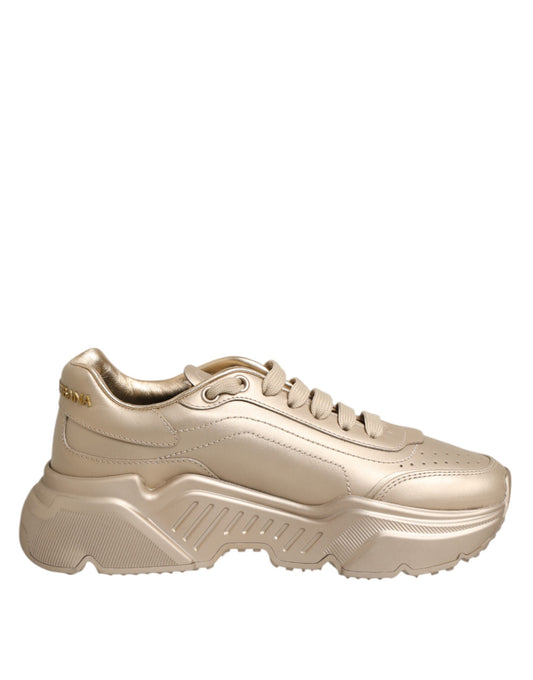 Baskets Daymaster en cuir doré Dolce &amp; Gabbana pour femme