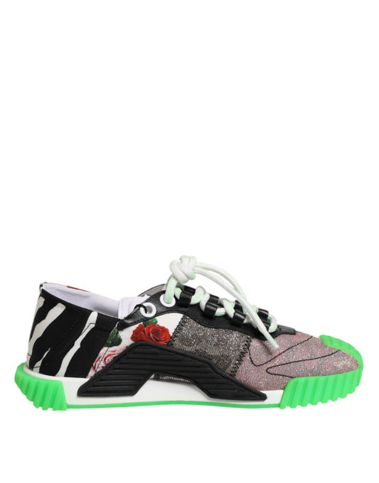 Dolce &amp; Gabbana Multicor DG Logo Leopard Cherry Sneaker Schuhe
