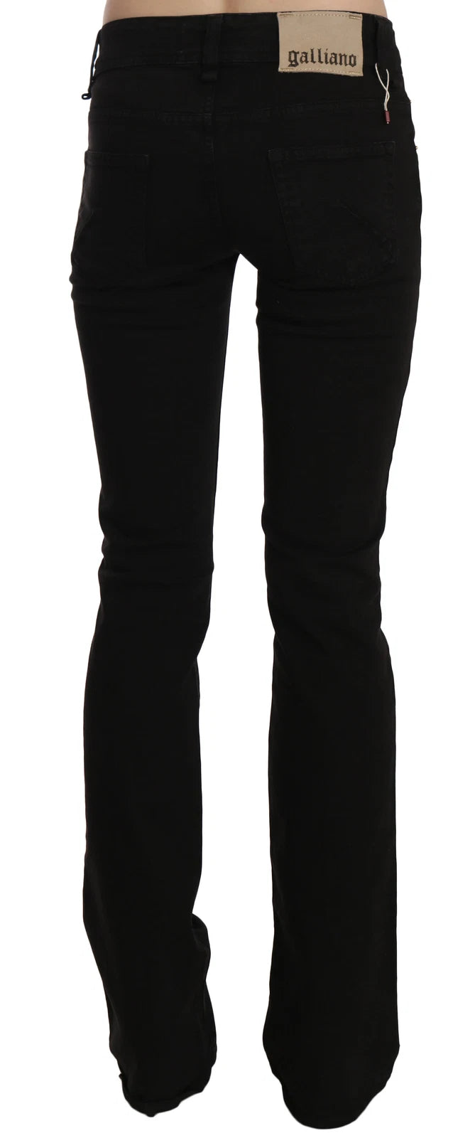 Jean skinny noir taille basse John Galliano, coupe slim, décontracté 