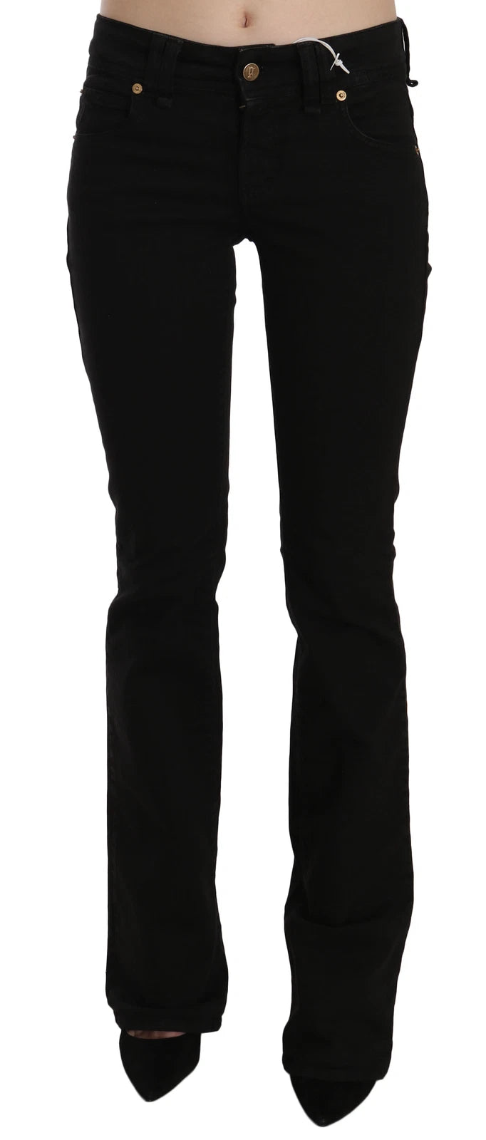 Jean skinny noir taille basse John Galliano, coupe slim, décontracté 