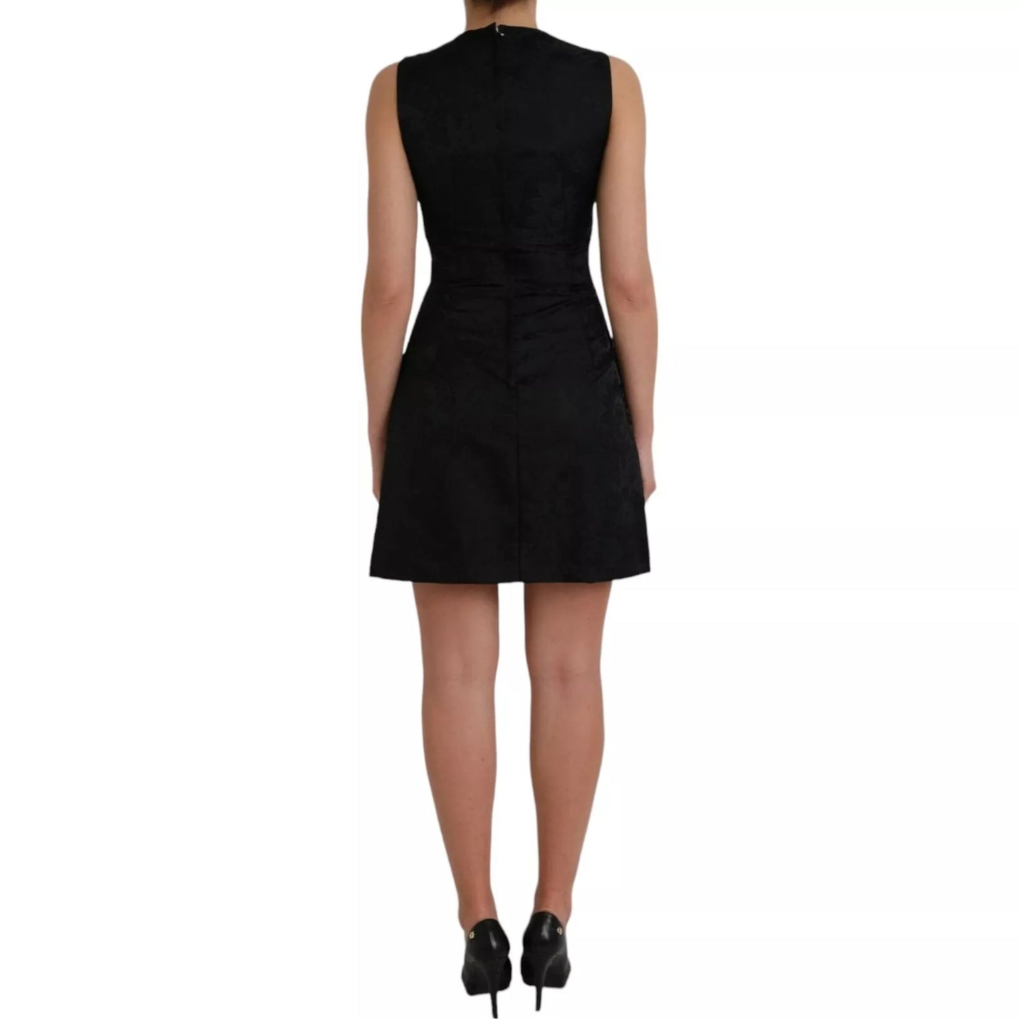 Robe courte moulante noire sans manches Dolce &amp; Gabbana