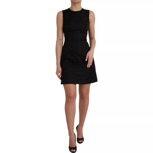 Robe courte moulante noire sans manches Dolce &amp; Gabbana
