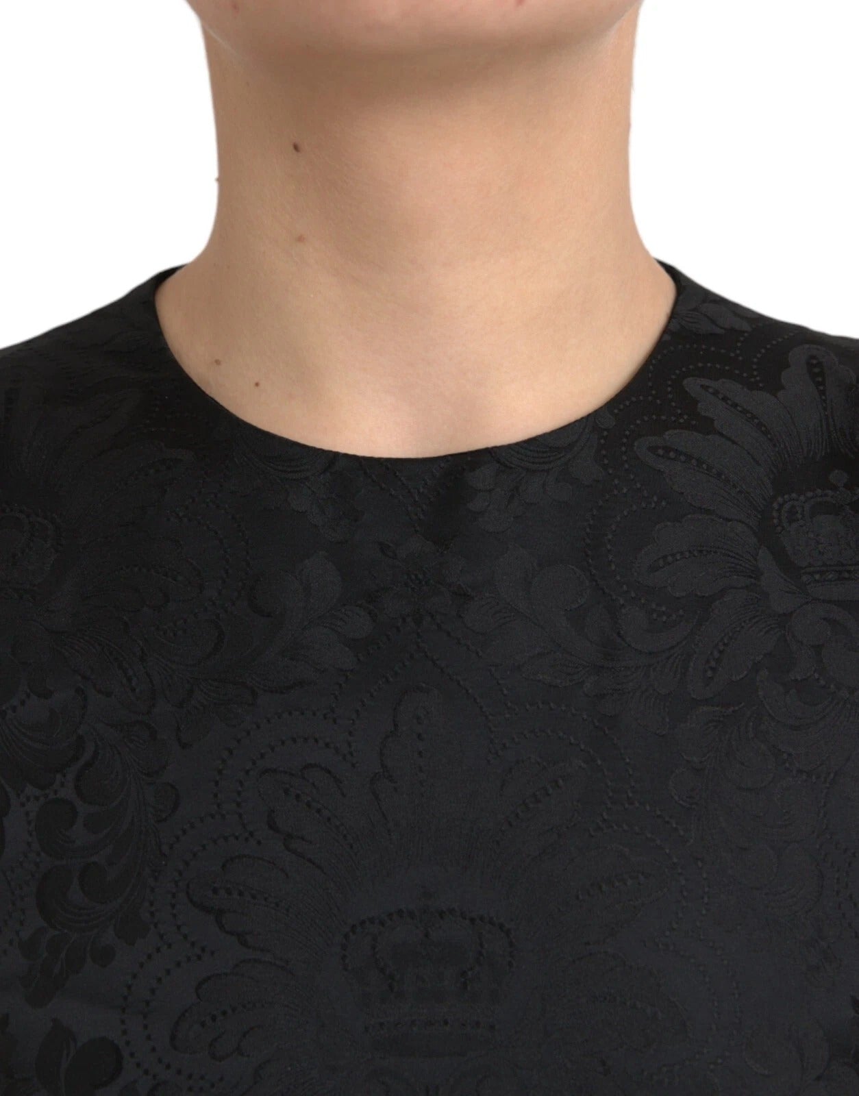 Robe courte moulante noire sans manches Dolce &amp; Gabbana