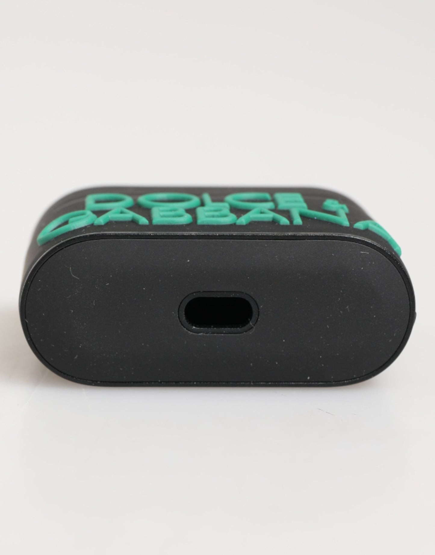 Étui pour Airpods Dolce &amp; Gabbana en caoutchouc noir menthe avec logo en relief