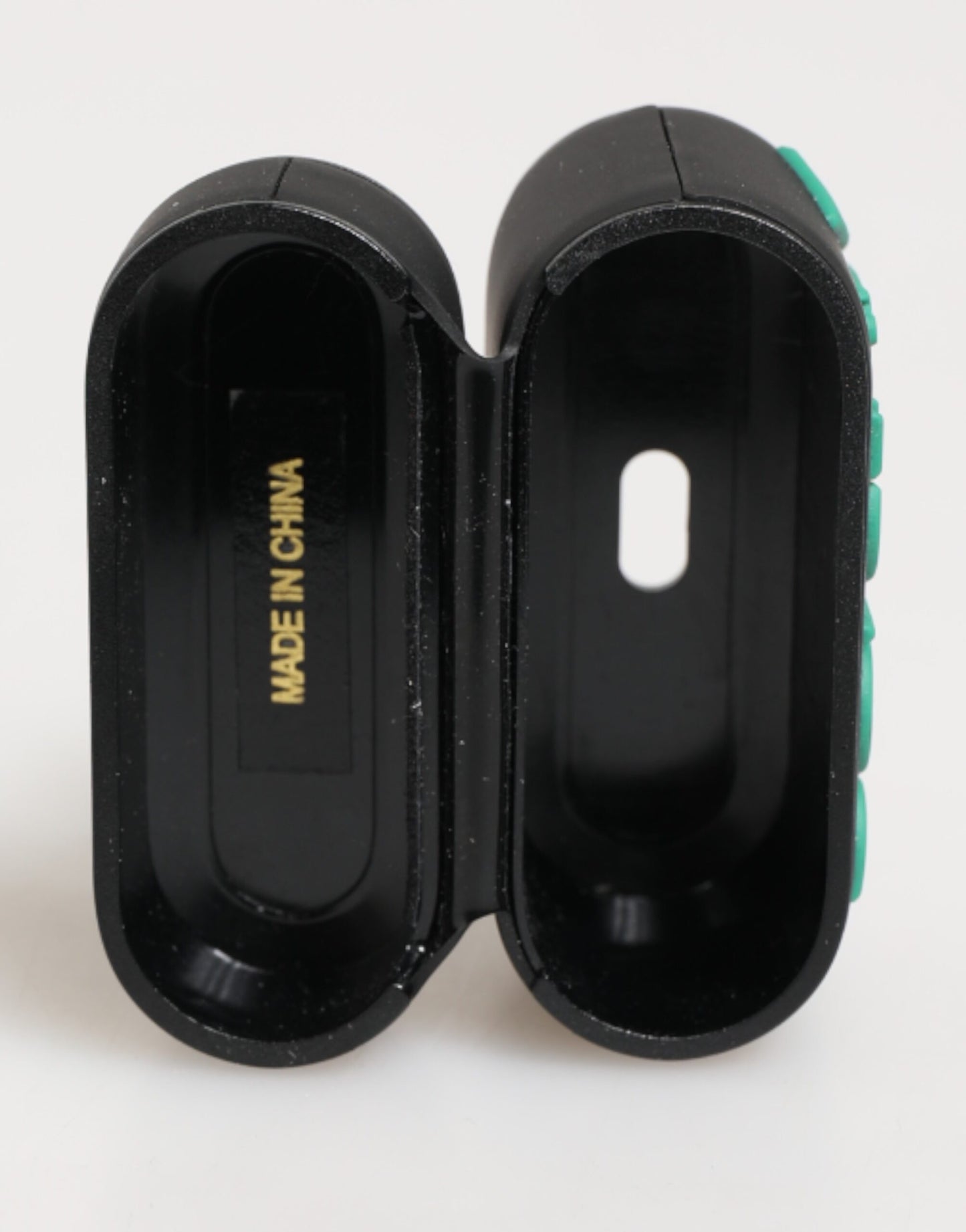Étui pour Airpods Dolce &amp; Gabbana en caoutchouc noir menthe avec logo en relief