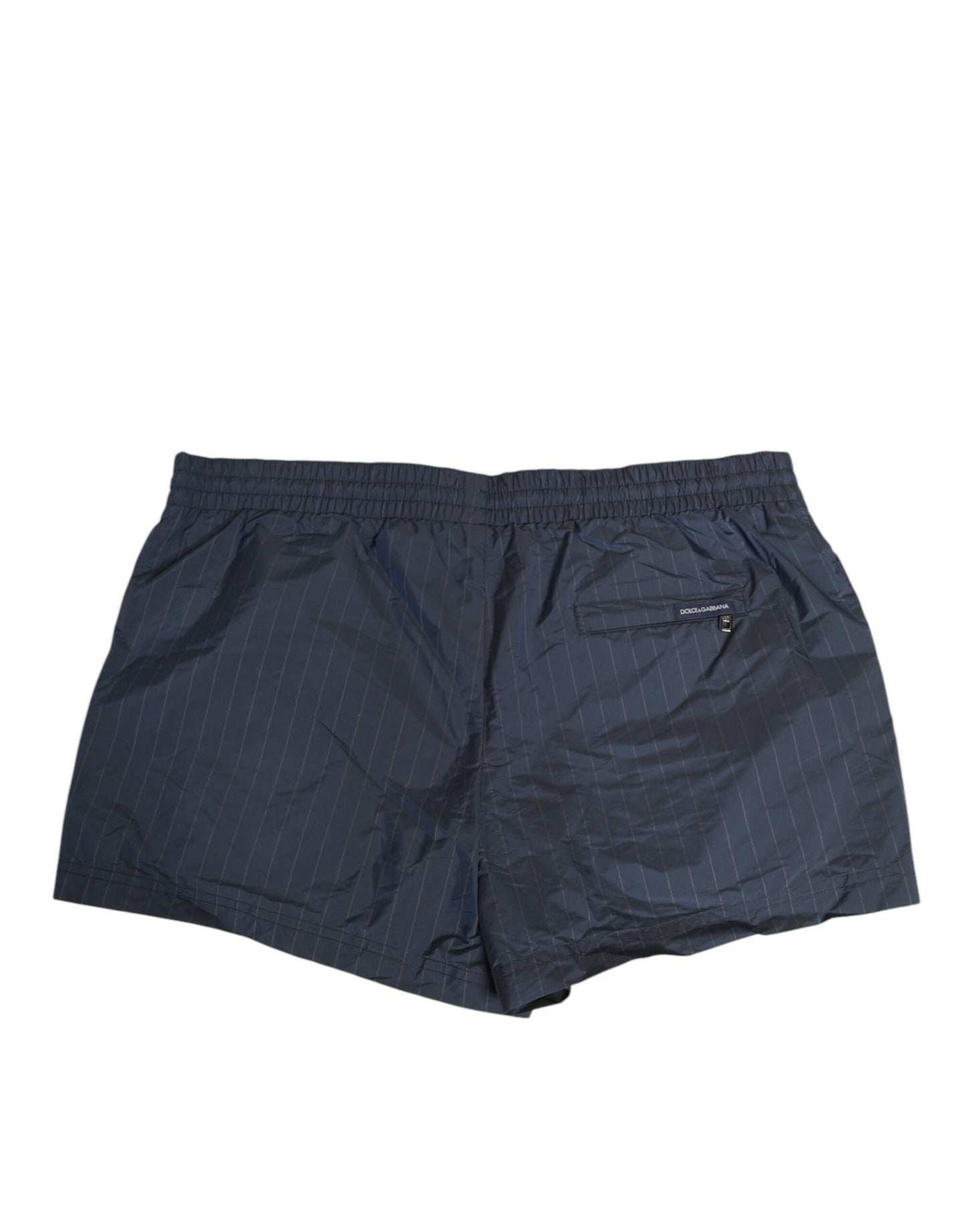 Dolce & Gabbana Navy Blue Polyester Nylon Pinstripe Men's Swimwear