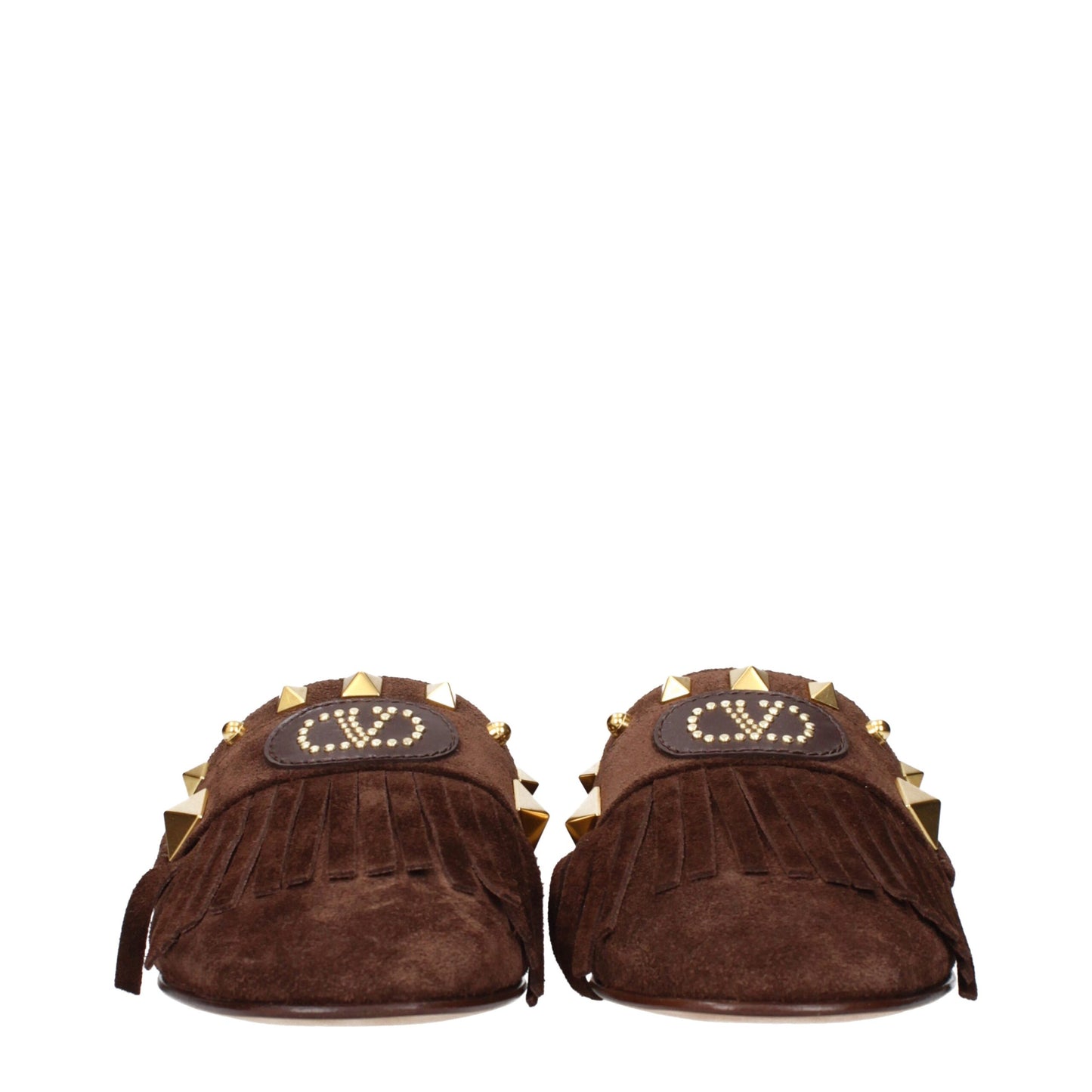 Valentino Garavani Brown Leather Slippers