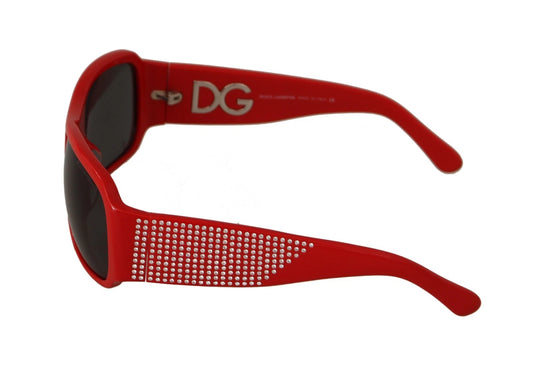 Lunettes de soleil Dolce &amp; Gabbana DG4027 à verres noirs et cristaux rouges
